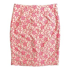 Lilly Pulitzer Hyacinth Fiesta Pink Pique Lace Pencil Skirt
